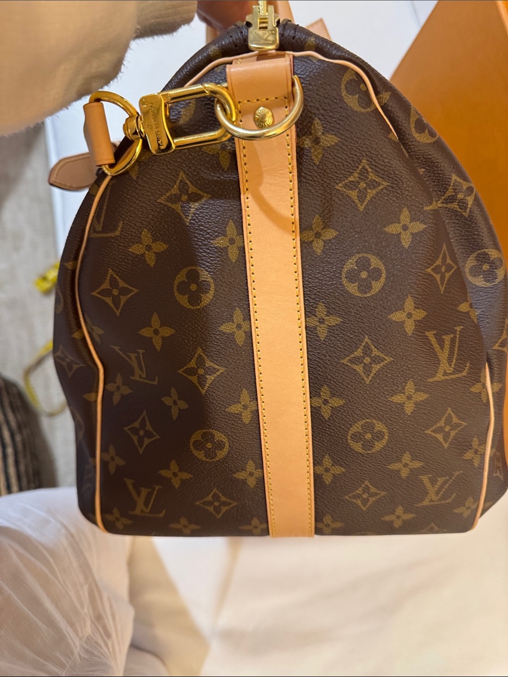 Louis Vuitton Monogram Keepall Bandoulière 50 with Natural Vachetta Trim - Picture 5 of 8